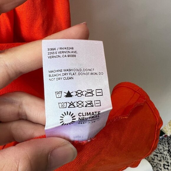 Reformation Zula linen dress, orange , Size 2 - Picture 8 of 8